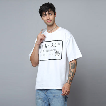 BIACAS Store Receipt Tee – Oversized Premium Cotton T-Shirt | White