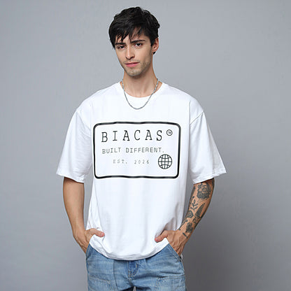 BIACAS Store Receipt Tee – Oversized Premium Cotton T-Shirt | White