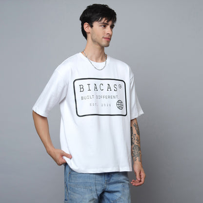 BIACAS Store Receipt Tee – Oversized Premium Cotton T-Shirt | White