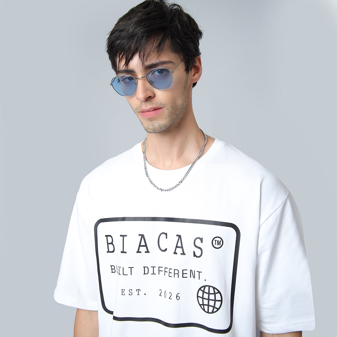 BIACAS Store Receipt Tee – Oversized Premium Cotton T-Shirt | White