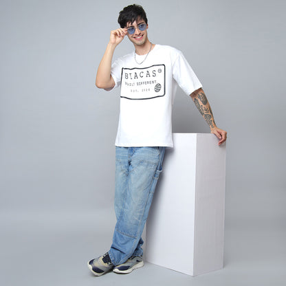 BIACAS Store Receipt Tee – Oversized Premium Cotton T-Shirt | White