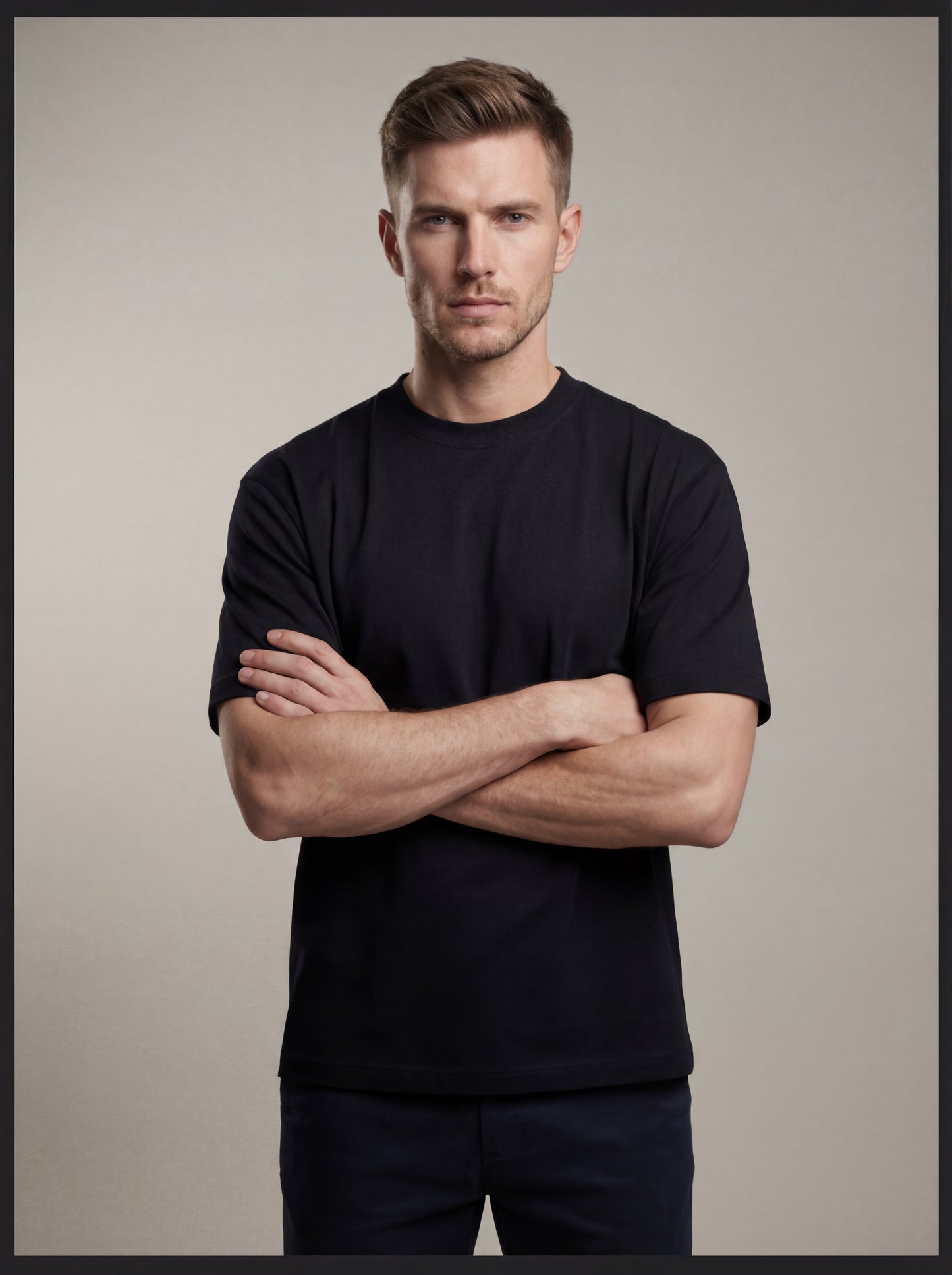 Biacas Essential Black T‑Shirt – Premium Minimal Fit