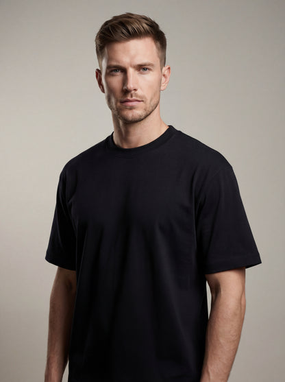 Biacas Essential Black T‑Shirt – Premium Minimal Fit