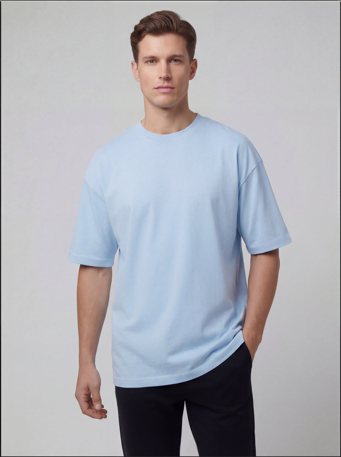Biacas Essential Light Blue T-Shirt – Serene Modern Fit