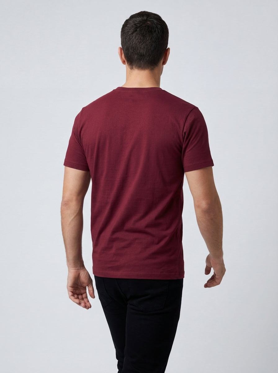 Biacas Essential Maroon T-Shirt – Refined Modern Fit