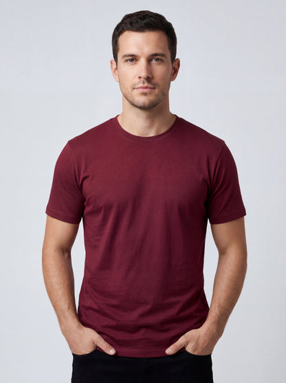 Biacas Essential Maroon T-Shirt – Refined Modern Fit