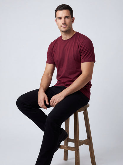 Biacas Essential Maroon T-Shirt – Refined Modern Fit