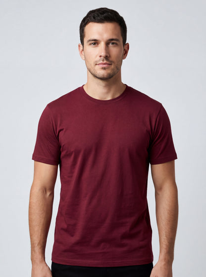 Biacas Essential Maroon T-Shirt – Refined Modern Fit