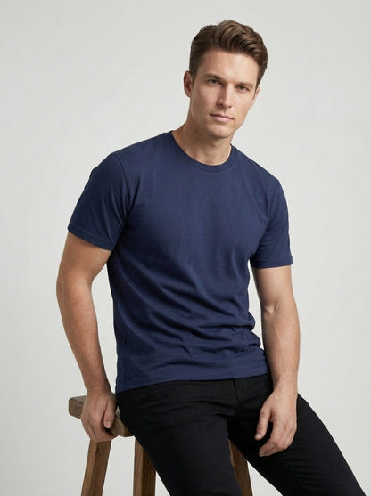 Biacas Essential Navy Blue T-Shirt – Timeless Tailored Fit
