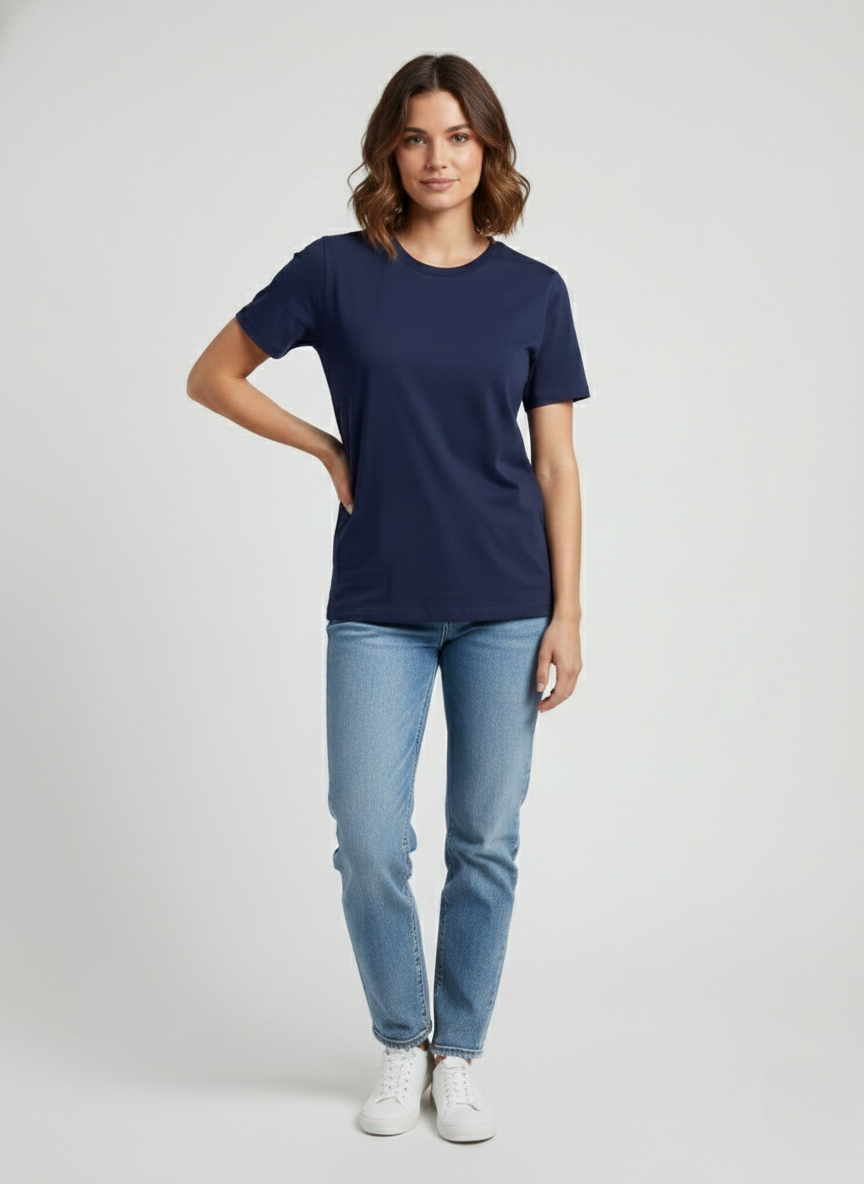 Biacas Essential Navy Blue T-Shirt – Timeless Tailored Fit